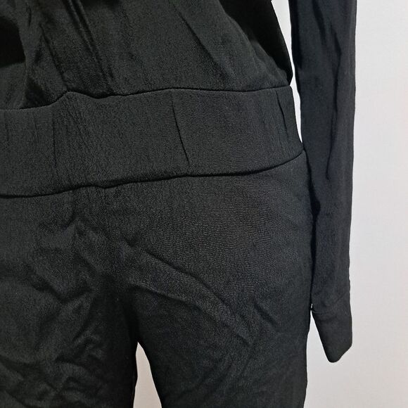 Monrow Crepe Long Sleeve Moto Boho Jumpsuit Small Black NWT - Picture 16 of 16